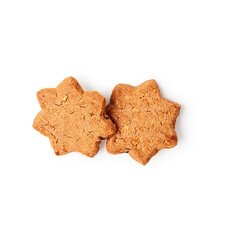 Homemade cookies christmas photography isolated on white background. Clipping path. Original shadow.