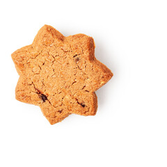 Homemade cookies christmas photography isolated on white background. Clipping path. Original shadow.