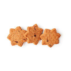Homemade cookies christmas photography isolated on white background. Clipping path. Original shadow.