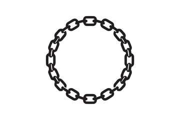 Simple metal chain silhouette on white background