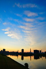 Fototapeta premium 信濃川朝景（新潟県）