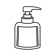 Hand sanitizer bottle outline for hygiene and health awareness simple drawing design