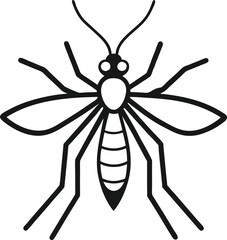 Mosquito outline icon on transparent background
