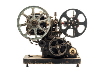 Fototapeta premium Vintage film projector. Detailed view of the mechanism