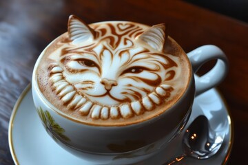 Cappuccino with latte art.