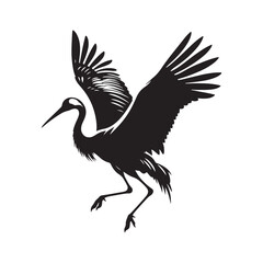 Whooping crane minimal Vector - Whooping crane Illustration of Whooping crane - Minimal Whooping crane Silhouette.