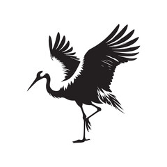 Whooping crane minimal Vector - Whooping crane Illustration of Whooping crane - Minimal Whooping crane Silhouette.