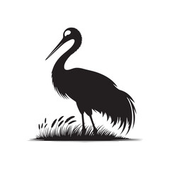 Whooping crane minimal Vector - Whooping crane Illustration of Whooping crane - Minimal Whooping crane Silhouette.