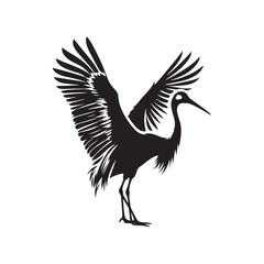 Whooping crane minimal Vector - Whooping crane Illustration of Whooping crane - Minimal Whooping crane Silhouette.