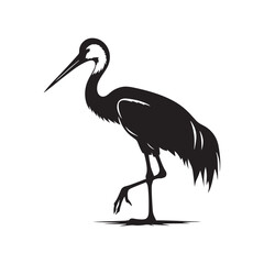 Whooping crane minimal Vector - Whooping crane Illustration of Whooping crane - Minimal Whooping crane Silhouette.