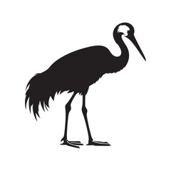 Whooping crane minimal Vector - Whooping crane Illustration of Whooping crane - Minimal Whooping crane Silhouette.