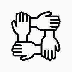 Obraz premium Unity flat icon outline vector