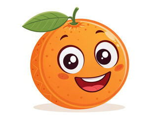 Fototapeta premium Playful orange mascot dancing with animated limbs, in vibrant colors. isolated on white background