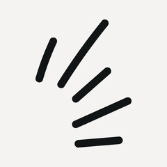 Minimalist logo with black lines forming a dynamic spiral, element vector
