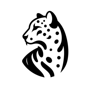 The Snow Leopard Head Shape Logo Symbol Icon 