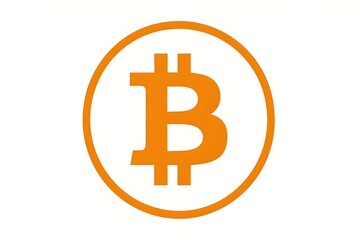 Orange Bitcoin Symbol in Circle Cryptocurrency Digital Currency Finance Blockchain Technology