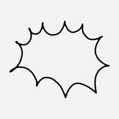 Minimalist comic-style speech bubble with jagged edges, element vector