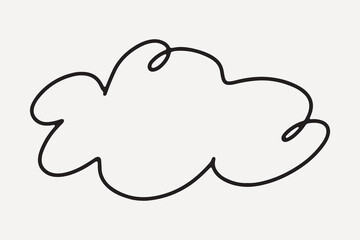 Minimalist line art cloud, element vector