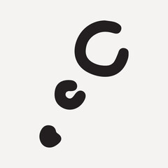 Minimalist abstract shapes in bold black on a light, element vector