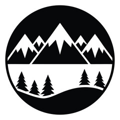Obraz premium vector illustration of a mountain landscape