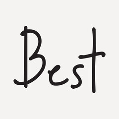 Handwritten style text reading 'Best', element vector