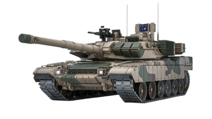Military Tank isolated, transparent background