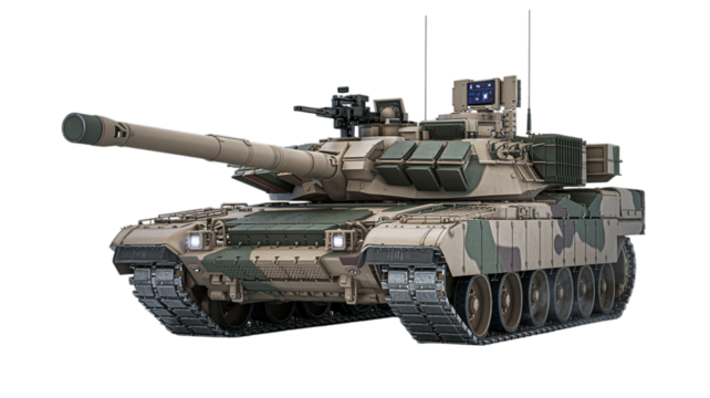 Military Tank isolated, transparent background