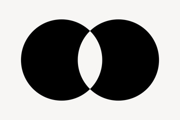 Minimalist overlapping black circles vector