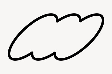 Minimalist cloud outline illustration vector