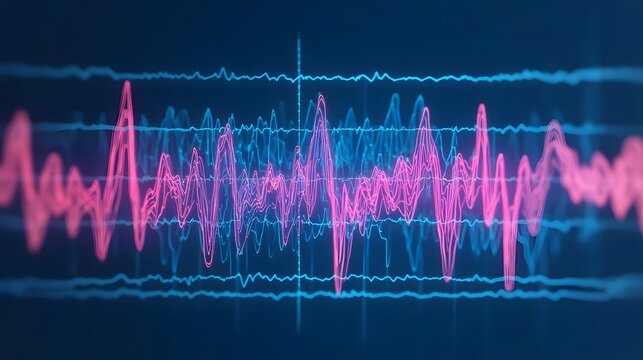 Vibrant sound wave visualization - Powered by Adobe