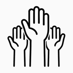 Obraz premium Volunteer Hands Raised for Earth Day Awareness 