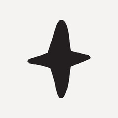 Abstract black star shape vector