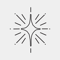 Minimalist starburst line art vector