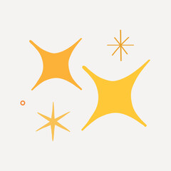 Retro starburst sparkles minimalist design vector