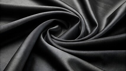 Realistic black silk fabric. background from folds of fabric. black silk drapery background.