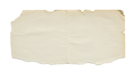 Obraz premium A piece of torn and crumpled paper with a rough edge against a solid black background in a studio shot