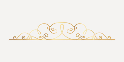 Elegant gold abstract design, hand drawn vector