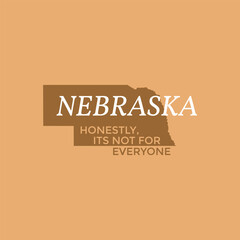 nebraska state symbol, map icon silhouette of nebraska vintage