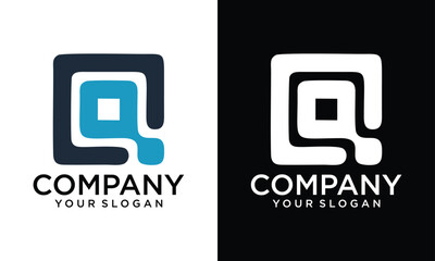 Creative Luxury Initial QR or RQ Monogram Text Letter Logo Design