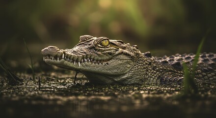 Fototapeta premium Crocodile in Swamp