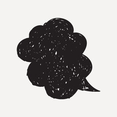 Black scribble speech bubble illustration. vector