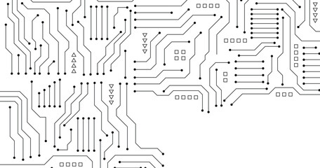Circuit board seamless. High-tech technology electronic system pattern. 