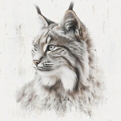 Obraz premium Majestic Lynx Serene Portrait of a Wild Cat