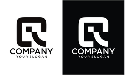 Creative Luxury Initial QR or RQ Monogram Text Letter Logo Design