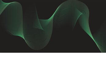 Abstract green wave on black design modern background vector illustration. eps10