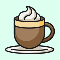 A Delicious Cup of Whipped Cream Coffee on a Saucer