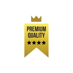 premium quality gold emblem design illustration.