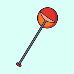 A Delicious Red and Orange Lollipop on a Stick Sweet Candy Treat Illustration
