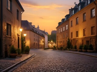 Fototapeta premium old street in prague