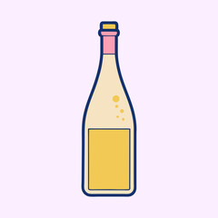 Stylized illustration of a wine bottle against a soft lavender background